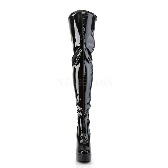 Platform Stretch Thigh High Heel Boots - Picture 2 of 5